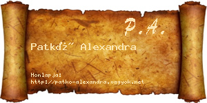 Patkó Alexandra névjegykártya