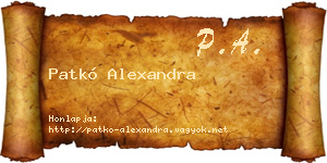 Patkó Alexandra névjegykártya