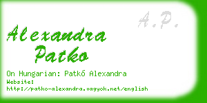 alexandra patko business card